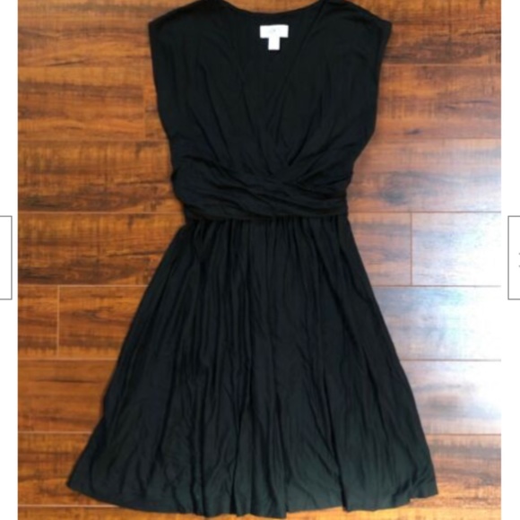 ANN TAYLOR LOFT Black Sleeveless Ruched Dress - Picture 8 of 13